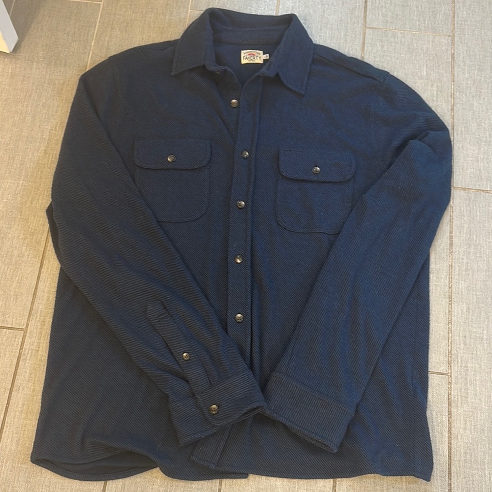 Navy Blue Casual Button Down Shirt